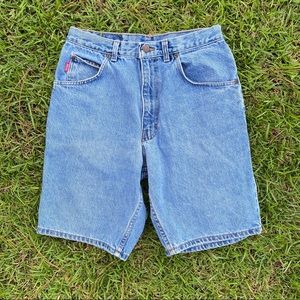 Vintage light wash denim shorts
